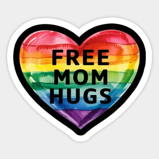 Free Mom Hugs LGBT Flag Gay Lesbian Pride Parades Rainbow Sticker